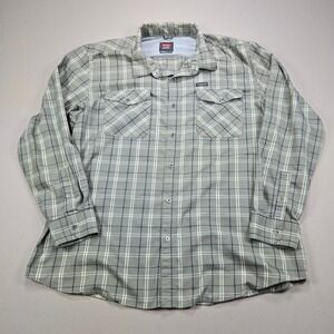 Wrangler Men's Plaid Long Sleeve‎ Button Up Shirt Regular Fit 2XL